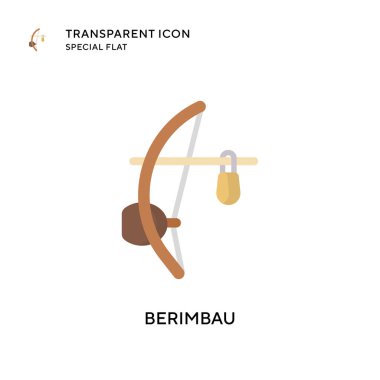 Berimbau vektör simgesi. Düz çizim. EPS 10 vektörü.