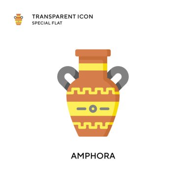 Amforo vektör simgesi. Düz çizim. EPS 10 vektörü.