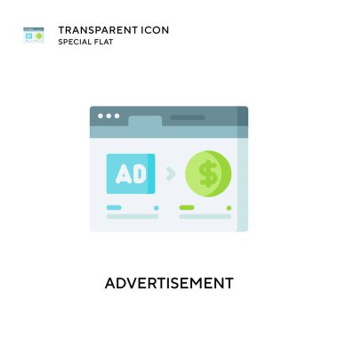 Reklam vektörü simgesi. Düz çizim. EPS 10 vektörü.