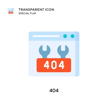 404 vektör simgesi. Düz çizim. EPS 10 vektörü.