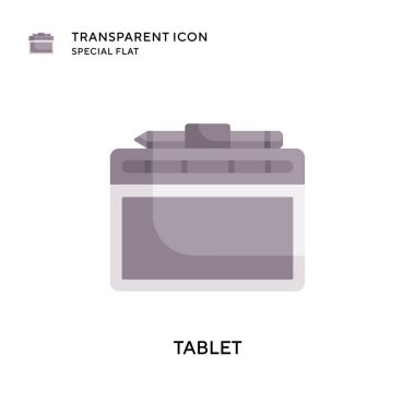 Tablet vektör simgesi. Düz çizim. EPS 10 vektörü.