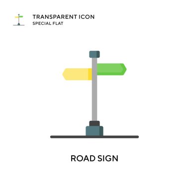 Yol işareti vektör simgesi. Düz çizim. EPS 10 vektörü.