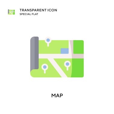 Harita vektör simgesi. Düz çizim. EPS 10 vektörü.