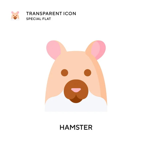 Ícone Vetor Hamster Ilustração Estilo Plano Vetor Eps — Vetor de Stock