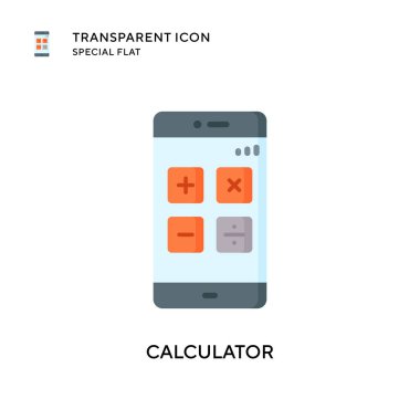Hesap makinesi vektör simgesi. Düz çizim. EPS 10 vektörü.