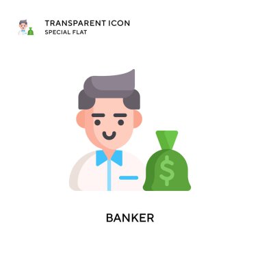Banker vektör simgesi. Düz çizim. EPS 10 vektörü.