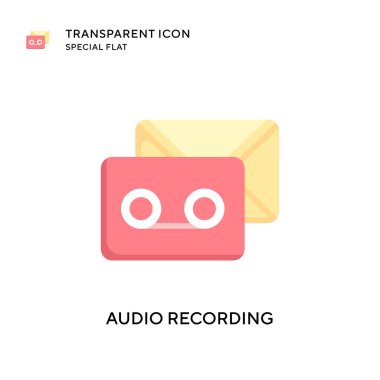 Ses kaydı vektör simgesi. Düz çizim. EPS 10 vektörü.