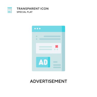 Reklam vektörü simgesi. Düz çizim. EPS 10 vektörü.