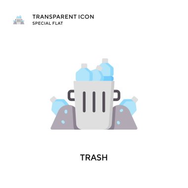 Çöp vektörü simgesi. Düz çizim. EPS 10 vektörü.