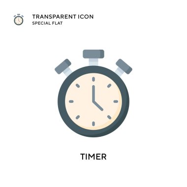 Zamanlayıcı vektör simgesi. Düz çizim. EPS 10 vektörü.