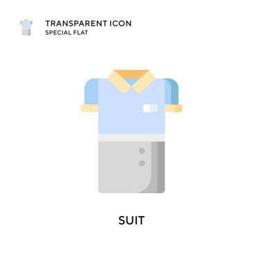 Takım elbise vektör simgesi. Düz çizim. EPS 10 vektörü.