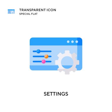 Ayarlar vektör simgesi. Düz çizim. EPS 10 vektörü.