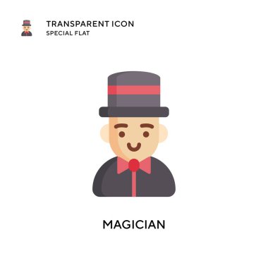 Sihirbaz vektör simgesi. Düz çizim. EPS 10 vektörü.