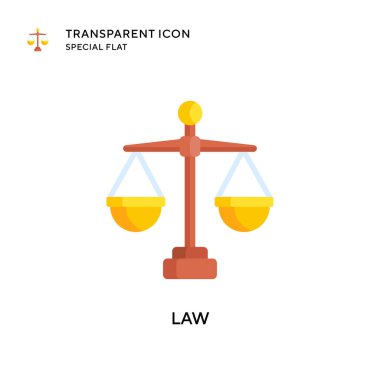 Hukuk vektör simgesi. Düz çizim. EPS 10 vektörü.