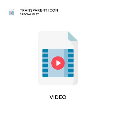 Video vektör simgesi. Düz çizim. EPS 10 vektörü.