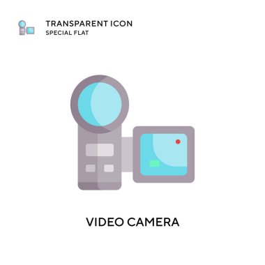 Video kamera vektör simgesi. Düz çizim. EPS 10 vektörü.