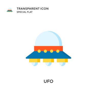 Ufo vektör simgesi. Düz çizim. EPS 10 vektörü.