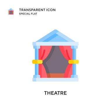 Tiyatro vektör simgesi. Düz çizim. EPS 10 vektörü.