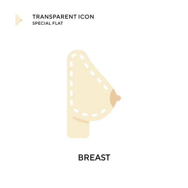 乳房矢量图标 平面风格的插图 Eps 10病媒 — 图库矢量图片