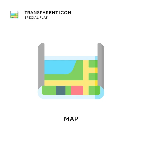Ikona Vektoru Mapy Ilustrace Plochého Stylu Eps Vektor — Stockový vektor