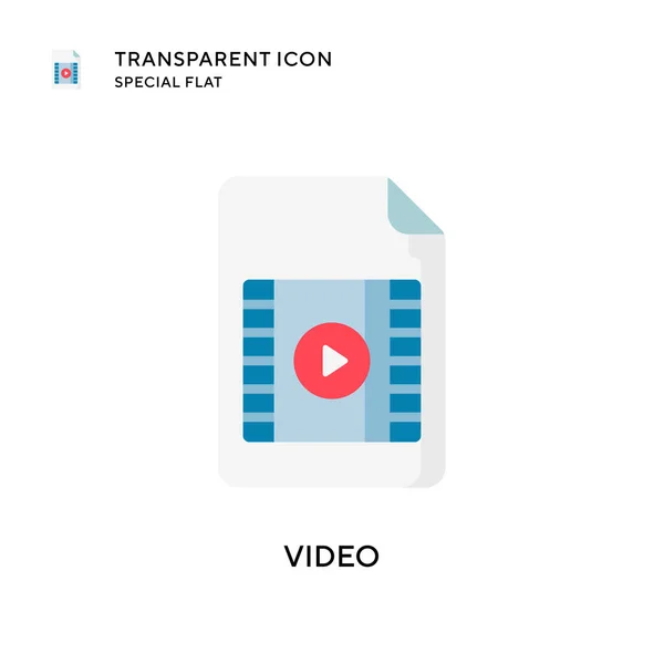 Ícone Vetor Vídeo Ilustração Estilo Plano Vetor Eps — Vetor de Stock
