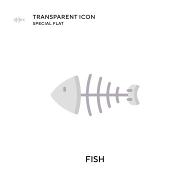 Balık vektör simgesi. Düz çizim. EPS 10 vektörü.