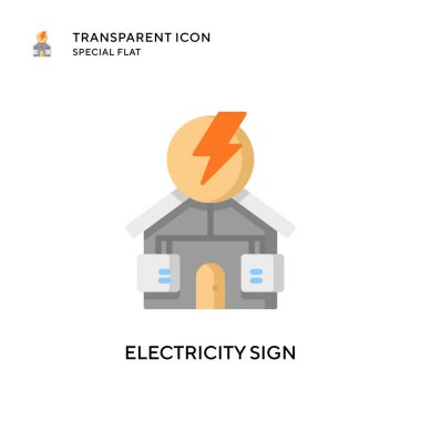 Elektrik işareti vektör simgesi. Düz çizim. EPS 10 vektörü.