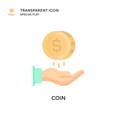 Sikke vektör simgesi. Düz çizim. EPS 10 vektörü.