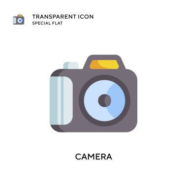 Kamera vektör simgesi. Düz çizim. EPS 10 vektörü.