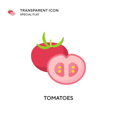 Domates vektör simgesi. Düz çizim. EPS 10 vektörü.