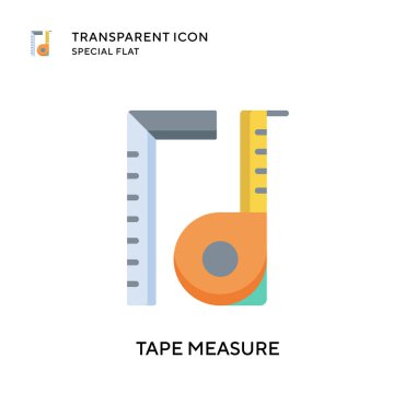 Teyp ölçüm vektör simgesi. Düz çizim. EPS 10 vektörü.