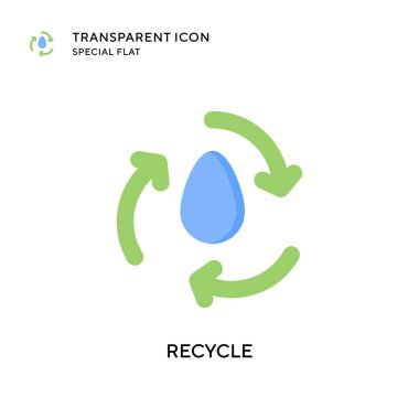 Vektör simgesini geri dönüştür. Düz çizim. EPS 10 vektörü.