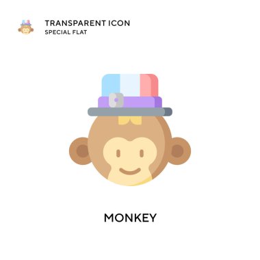 Maymun vektör simgesi. Düz çizim. EPS 10 vektörü.