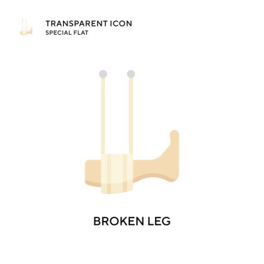 Kırık bacak vektör simgesi. Düz çizim. EPS 10 vektörü.