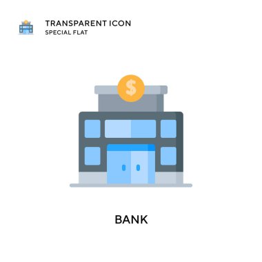 Banka vektör simgesi. Düz çizim. EPS 10 vektörü.