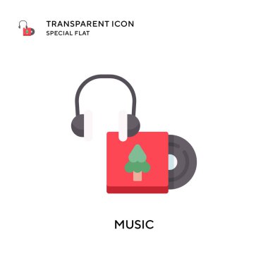 Müzik vektörü simgesi. Düz çizim. EPS 10 vektörü.