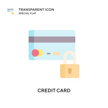 Kredi kartı vektör simgesi. Düz çizim. EPS 10 vektörü.