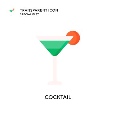 Kokteyl vektör simgesi. Düz çizim. EPS 10 vektörü.