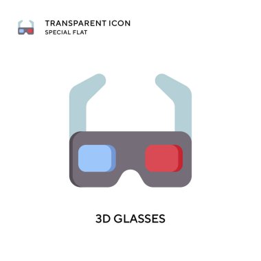 3D gözlük vektör simgesi. Düz çizim. EPS 10 vektörü.