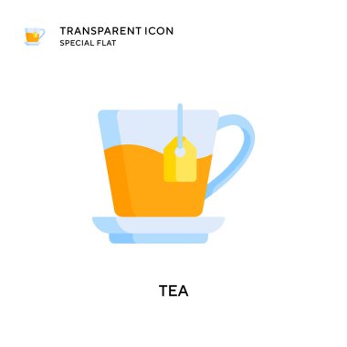 Çay vektör simgesi. Düz çizim. EPS 10 vektörü.