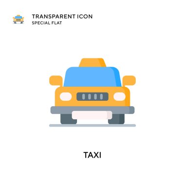 Taksi vektör simgesi. Düz çizim. EPS 10 vektörü.