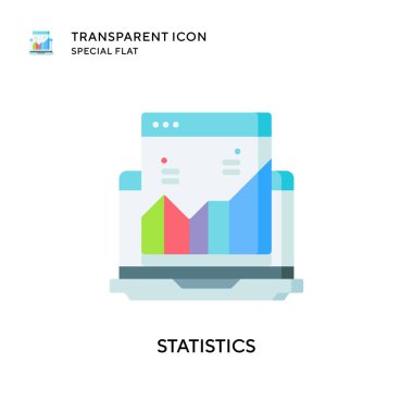 İstatistik vektör simgesi. Düz çizim. EPS 10 vektörü.