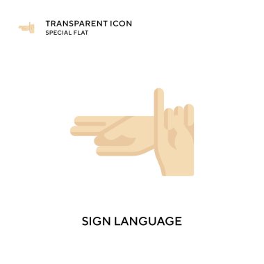 İşaret dili vektör simgesi. Düz çizim. EPS 10 vektörü.