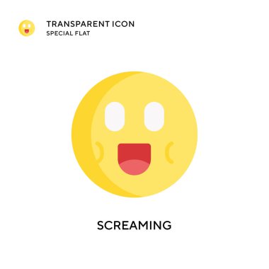Çığlık atan vektör ikonu. Düz çizim. EPS 10 vektörü.