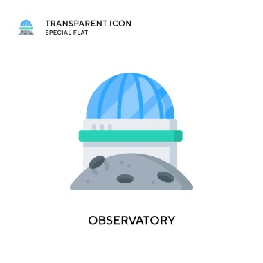 Gözlemevi vektör simgesi. Düz çizim. EPS 10 vektörü.