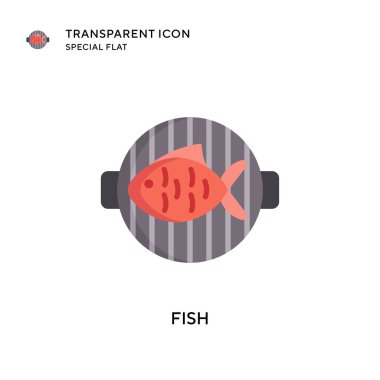 Balık vektör simgesi. Düz çizim. EPS 10 vektörü.