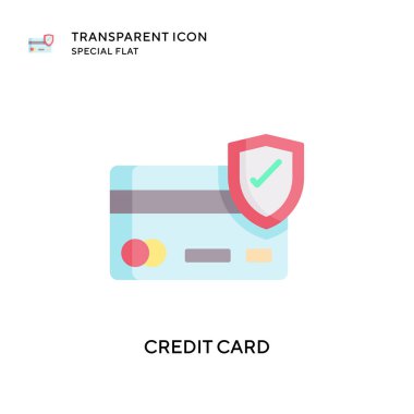 Kredi kartı vektör simgesi. Düz çizim. EPS 10 vektörü.