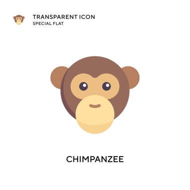 Şempanze vektör simgesi. Düz çizim. EPS 10 vektörü.