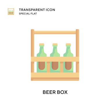 Bira kutusu vektör simgesi. Düz çizim. EPS 10 vektörü.