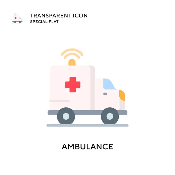 Ícone Vetorial Ambulância Ilustração Estilo Plano Vetor Eps —  Vetores de Stock